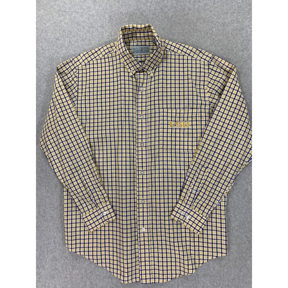 LSU Tigers‎ Campus Specialties L/S Button Down Shirt (Men's Medium) Yellow
